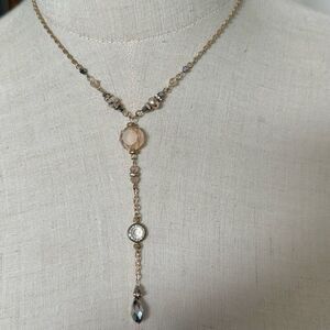 Ali Kahn New York crystal beaded Y necklace